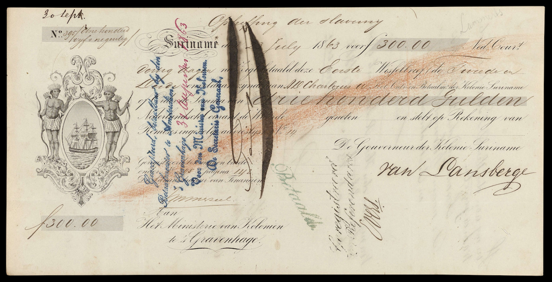 Wisselbrief__Opheffing_der_slavernij___Ministerie_van_Kolonie_n__1863_-_Rijksmuseum-1688037107