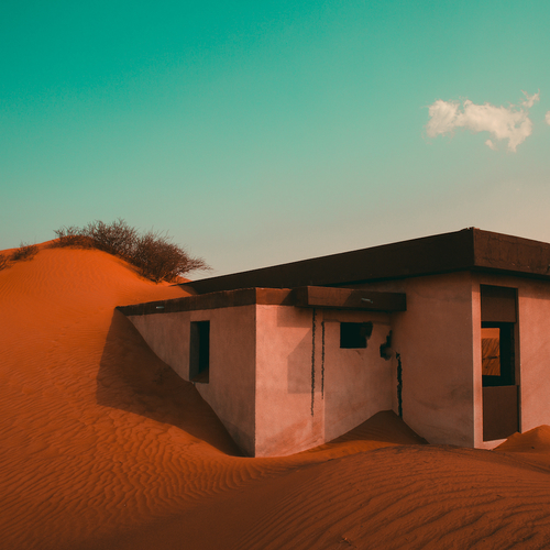 Spookwijk vlakbij Dubai wordt letterlijk opgeslokt door de woestijn