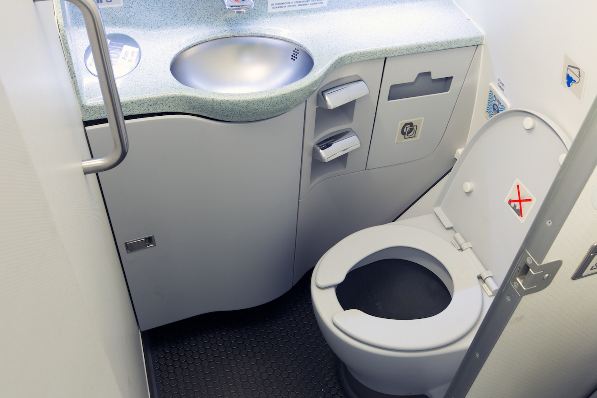 wc vliegtuig toiletafval
